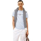 Tommy Hilfiger Blauw T-shirt met Geborduurd Logo - Casual Katoen Korte Mouwen