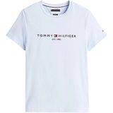 Tommy Hilfiger Blauw T-shirt met Geborduurd Logo - Casual Katoen Korte Mouwen