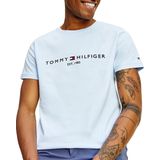 Tommy Hilfiger Blauw T-shirt met Geborduurd Logo - Casual Katoen Korte Mouwen