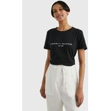 Tommy Hilfiger Heritage Regular Korte Mouwen Ronde Hals T-shirt Zwart 2XS Vrouw