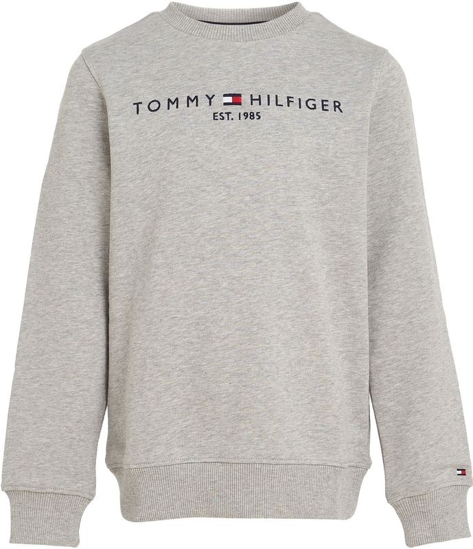 Tommy Hilfiger Unisex Sweater met Logo Lichtgrijs