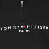 Tommy Hilfiger - Logo Mock Neck Rits Sweatshirt - Blauw - Katoen/Polyester