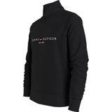 Tommy Hilfiger - Logo Mock Neck Rits Sweatshirt - Blauw - Katoen/Polyester