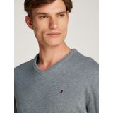 Tommy Hilfiger - V-hals Trui - Katoen - Blauw