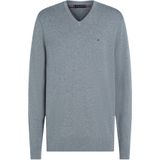 Tommy Hilfiger - V-hals Trui - Katoen - Blauw