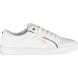 Tommy Hilfiger Sneakers - Wit met Kleurrijke Paspel - Veterschoenen