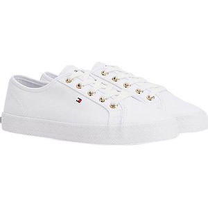 Tommy Hilfiger - Gevulkaniseerde Sneakers - Wit - 100% Gerecycled Polyester