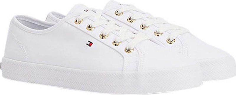 Tommy Hilfiger - Gevulkaniseerde Sneakers - Wit - 100% Gerecycled Polyester