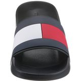 Slippers Rubber TH Flag TOMMY HILFIGER. Rubber materiaal. Maten 42. Zwart kleur