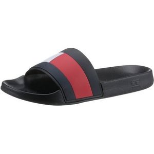 Tommy Hilfiger Badepantolette »RUBBER TH FLAG POOL SLIDE«, Sommerschuh, Poolslides, Schlappen, für Bad und Strand