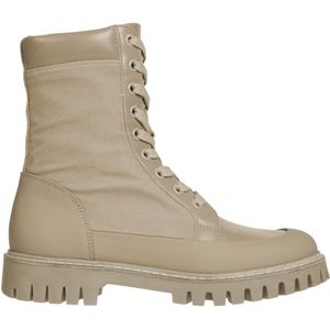 Tommy Hilfiger, Schoenen, Dames, Beige, 41 EU, Katoen, Beige Leren High-Top Sneakers