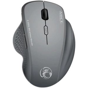 Elementkey IM Wireless USB Draadloze Ergonomische Muis - 1600 DPI Verstelbaar - Optische Computermuis 2.4 GHz - Grijs