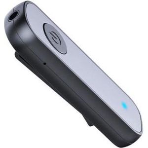 DrPhone WA10 Bluetooth 5.0 Ontvanger 3.5mm Jack AUX Adapter – Audio Ontvanger – Zet AUX in Bluetooth met Cliphouder en Spiegel Functie - Zwart