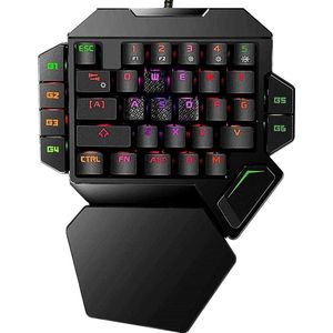 Elementkey MECHA1 - Mechanisch Toetsenbord - Draagbaar Gaming - Bedrade Keyboard met één hand - RGB-achtergrondverlichting - 35 toetsen – Zwart