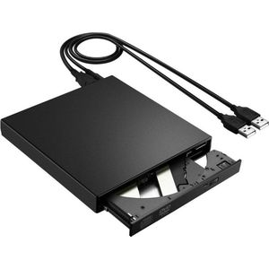 DrPhone USB 2.0 Slim Portable Optical Drive – CD / DVD-RW – DVD-ROM – Brander – Draagbaar & Compact – Zwart