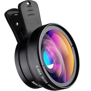 DrPhone APEX APL-0.45WM 2 in 1 Groothoek & Macro lens loep - Wide Angle & Macro - HD Lens - Maak Professionele Foto's met Smartphone en Tablet