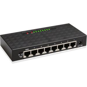 DrPhone ZSX-2 - Desktop Switch 8 Poort - 10/100/1000Mbps Netwerk Switch - Gigabit - 8 Ethernet Poorten - Zwart