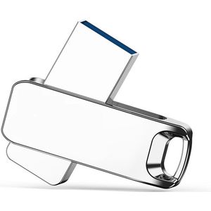 LUXWALLET PD6 Mini USB Stick 64GB USB 2.0 Flash Drive – Geheugen –360 Graden Roteerbaar- Zilver