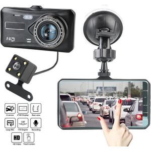 DrPhone DC7 Auto Dashcam Voor en Achter - Video Recorder FHD 1080p- 4 Inch Touchscreen - Loop Opname - G-sensor - 170 ° Groothoek – Nachtzicht (WDR)- Bewegingsdetectie