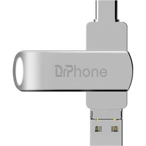 DrPhone FDS6 4 in 1 USB C Flash Drive – USB Stick 256GB - Memory Stick – OTG -USB 2.0 – Lightning- Micro USB voor o.a iPhone / iPad / Android / PC /Laptop