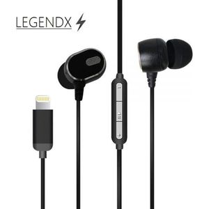 DrPhone LEGENDX A11 - MFI Gecertificeerde In-Ear Oordoppen met Lightning aansluiting - Geschikt voor iPhone en iPad - Zwart