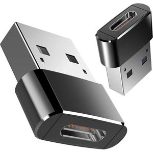 DrPhone C2 Pro - Metalen USB-C naar USB Male Adapter – Converter voor o.a. Macbook Mini (Type-C) naar USB A Mannelijk (Type-A) – Zwart