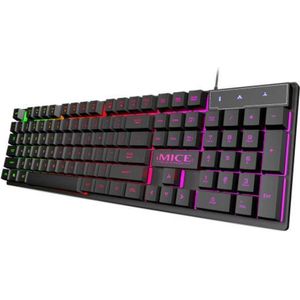 Elementkey AK60 - Gaming USB Keyboard - 104 toetsen -Multimedia toetsen - LED – Membraam Klik - Toetsenbord met RGB - Waterproof - PC