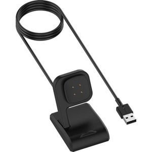 DrPhone DockFB - USB Oplaadkabel Adapter + Dock - Geschikt voor Fitbit Versa 4/3 /Sense/Sense 2  - Zwart