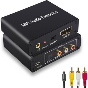 DrPhone ARC11 Audio-extractor - ARC - HDMI met digitale optische TOSLINK SPDIF/coaxiale en analoge 3,5 mm L/R stereo-audioconverter - Geschikt voor HDTV Soundbar-luidsprekerversterker
