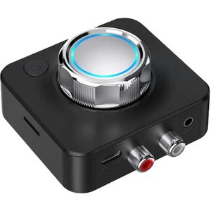 DrPhone Skylink6 – Bluetooth 5.0 Ontvanger – 3D Stereo – Draadloze Audio Adapter met MicroSD, RCA & 3.5mm AUX – Geschikt voor Auto, Stereo & Speaker – Zwart