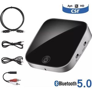 DrPhone Skylink AptX HD Bluetooth 5.0 Zender en Ontvanger - Low Latency / Minimaliseer Vertragingen - RX / TX Ontvanger / Headphones TV / Desktop PC Surround Systeem
