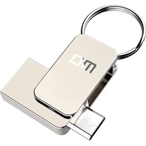 LUXWALLET PD20 Mini USB Stick USB 2.0/ Micro USB - OTG - Flash Drive – Geheugen –360 Graden Rotatieontwerp – 32GB - Zilver