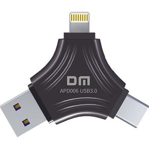 DrPhone AP6 256GB Flashdrive - USB Stick - USB Opslag - Externe Geheugen voor Smartphones – Tablets - Lightning – USB-C – USB. 3.0