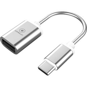 LUXWALLET - C5 - USB naar USB-C Male - TYPE-C Kabel Converter + Adapter - Zilver