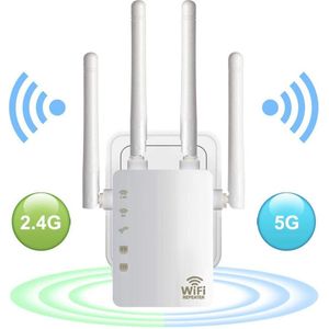 DrPhone WR4 Pro - Wifi Versterker - 1200 Mbps - Dual Band - Wit