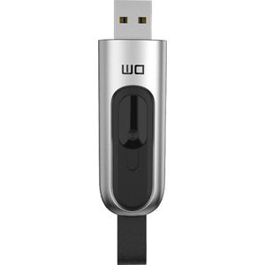 LUXWALLET PD1 Metalen USB3.1/3.0 Flash Drive – USB Stick - 64GB - Leessnelheid tot 100Mb/s – Push&Pull met Leren Staartriem- Zilver