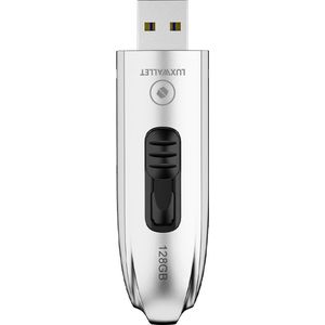 LUXWALLET PROX7 - Metalen USB 3.1 Stick - 128GB Opslag - Draagbare Opslag Flash Drive – Uitschuifbare Ontwerp - Zilver