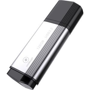 LUXWALLET SpeedByte 128GB USB 3.2 OTG Flashdrive – Snelle USB-Stick met Stootbestendig Design ��– Leessnelheid tot 100MB/s – Dataopslag voor PC, Laptop & Smartphone – Zwart/Zilver