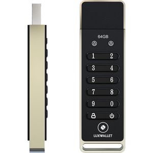LUXWALLET SecureGuard – USB 3.0 Flashdrive Met Wachtwoord – Ingebouwde Beveiliging – Metalen Behuizing – Stijlvol Design - USB Stick – OTG – 64GB – Zwart/Zilver
