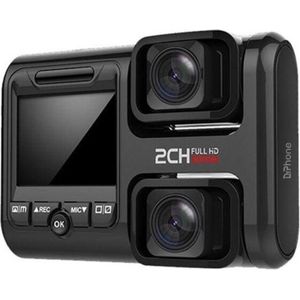 DrPhone RangeT1 Dashcam – Full HD 1080P – WiFI + Dubbele SONY IMX323 Lens - Applicatie + 170 Graden - Nachtzicht - Loop Opneemfunctie - Zwart
