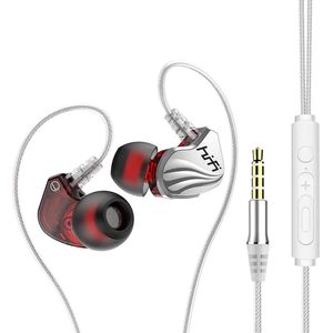 DrPhone Hi15 AUX 3.5mm In-Ear Oordoppen - Dynamische BASS - Oortelefoon met microfoon - Oorhaak Design - Passief ruisonderdrukking - Wit
