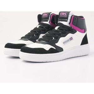 British Knights NOORS MID High-Top-schoen voor dames, zwart, wit, roze, 39 EU