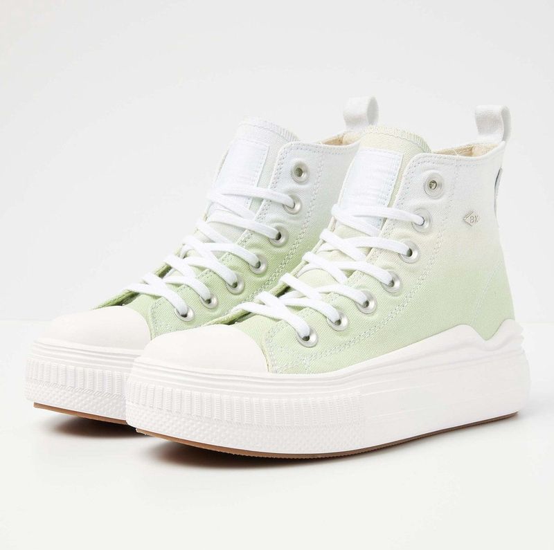 KAYA - FLOW MID - Sneakers - Licht Groen Gradient - Duurzaam en Uniek