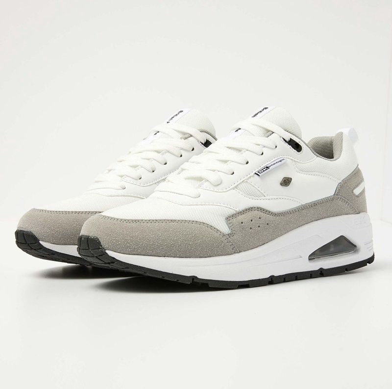 British Knights - Lennox - Sneaker - Wit/Licht Grijs - Rubber/Zacht