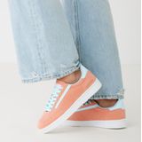 BK - REVIVAL - Laag - Perzik/Licht Blauw - Imitatie Suède