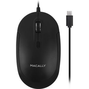 Macally UCDYNAMOUSE-B Optische bedrade USB-C-muis met stille klik - Zwart