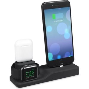3 in 1 houder geschikt voor de Apple Watch & Airpods & iPhone - Zwart