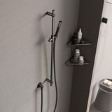 Hotbath Cobber M307 glijstang 90cm met handdouche en slang zwart chroom