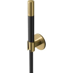 Hotbath Cobber M443 staafhanddouche met wandsteun en doucheslang 150cm messing geborsteld PVD M443BBP