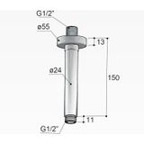 Hotbath Cobber plafondbuis rond 15cm mat zwart CB452BL